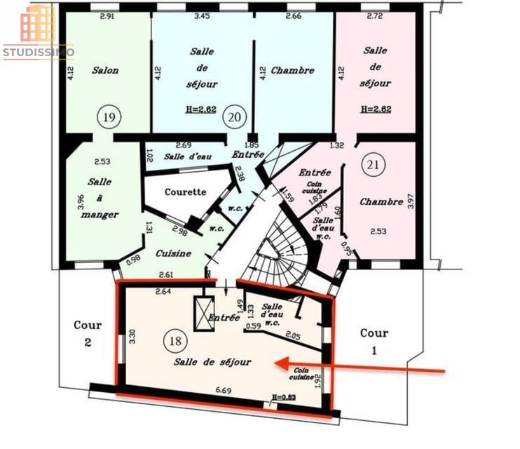 Studio 23m² Paris 17e - Photo 1