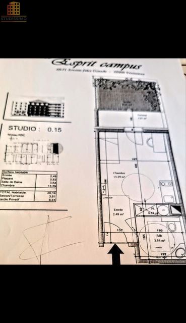 T1 meublé 21m² Vénissieux - Terrasse - Photo 2