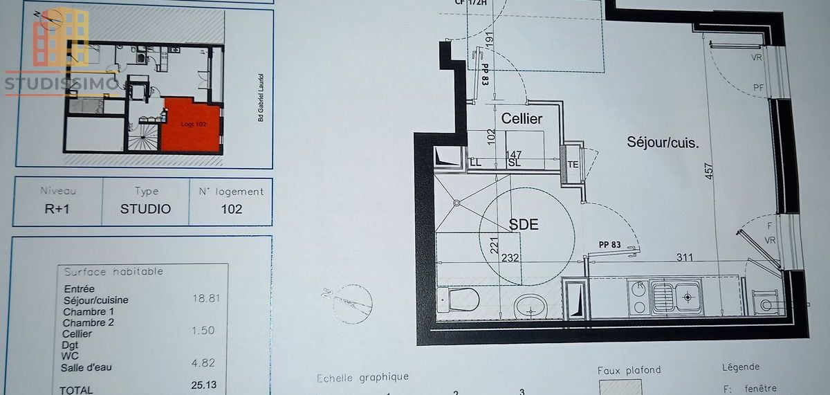 T1 25m² Nantes Perverie - Proche tramway et facs, récent - Photo 1