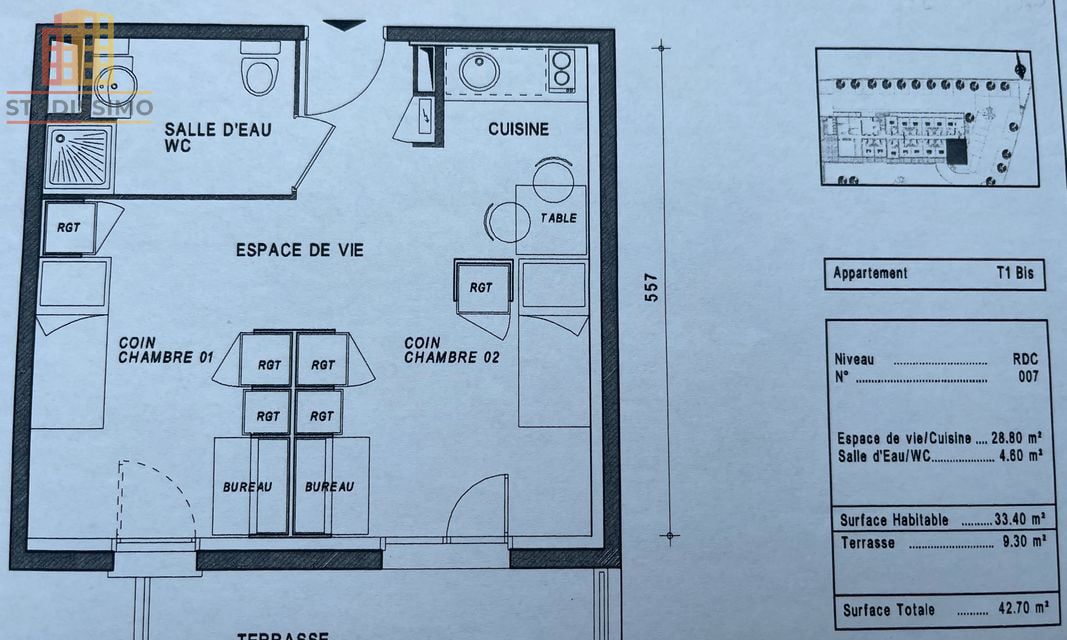 T1 bis 33m² Montpellier Hôpitaux-Facultés - Photo 1