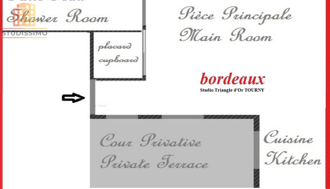 Studio 20m² Bordeaux - Pierre apparente, patio - Photo 2