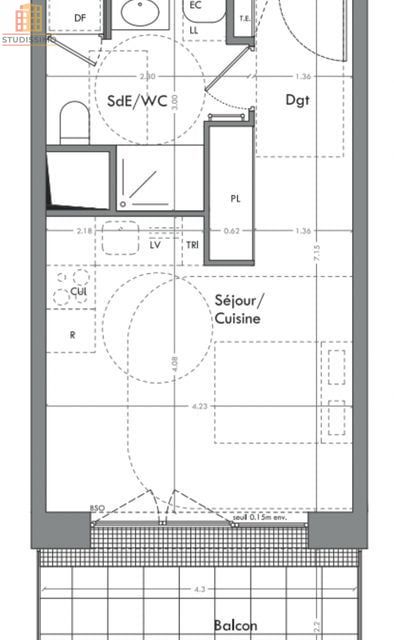 Studio 29m² Cesson-Sévigné - Neuf, programme Redwood - Photo 2